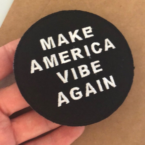 New Black And White Make America Vibe Again  3" Embroidery Iron-on Custom Patch - Picture 10 of 10